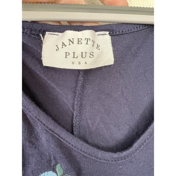 Janette Plus Top Womens 3X Floral Tunic Embroidered Boho *Small Hole* Ruffle - Picture 3 of 11